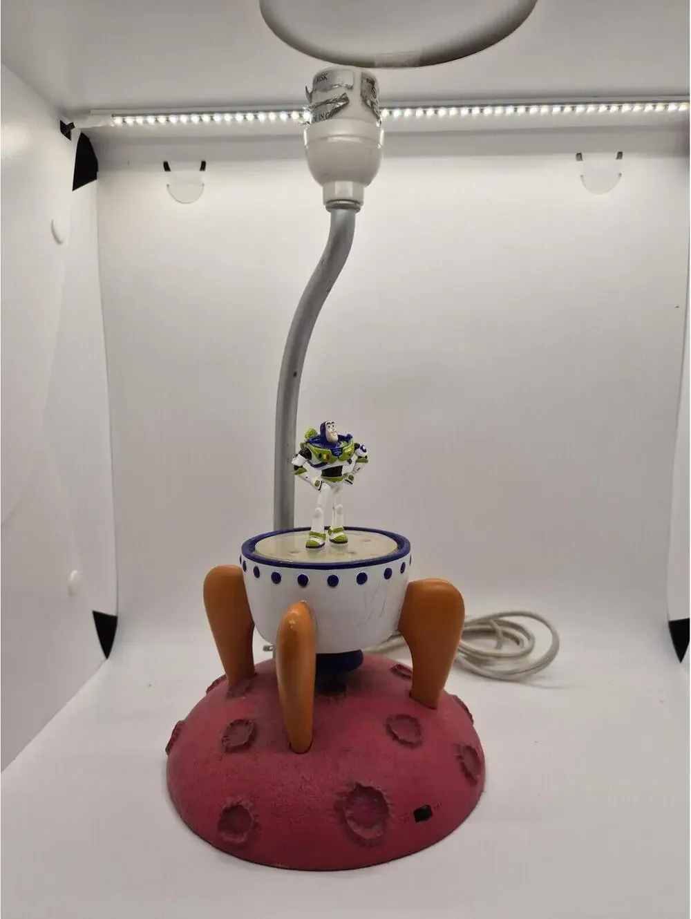 Vintage Disney Pixar Toy Story Buzz Lightyear Spaceship Lamp Missing Cover